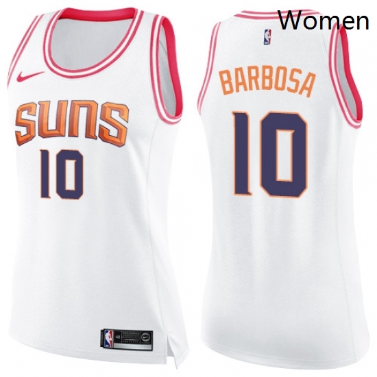 Womens Nike Phoenix Suns 10 Leandro Barbosa Swingman WhitePink Fashion NBA Jersey Womens Nike Phoenix Suns 10 Leandro Barbosa Swingman WhitePink Fashion NBA Jersey