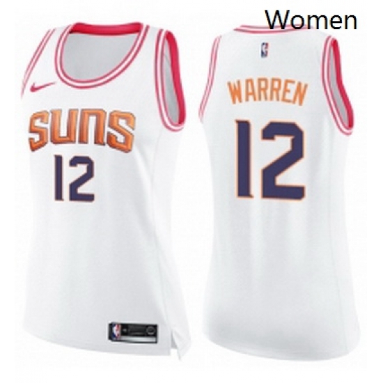 Womens Nike Phoenix Suns 12 TJ Warren Swingman WhitePink Fashion NBA Jersey Womens Nike Phoenix Suns 12 TJ Warren Swingman WhitePink Fashion NBA Jersey