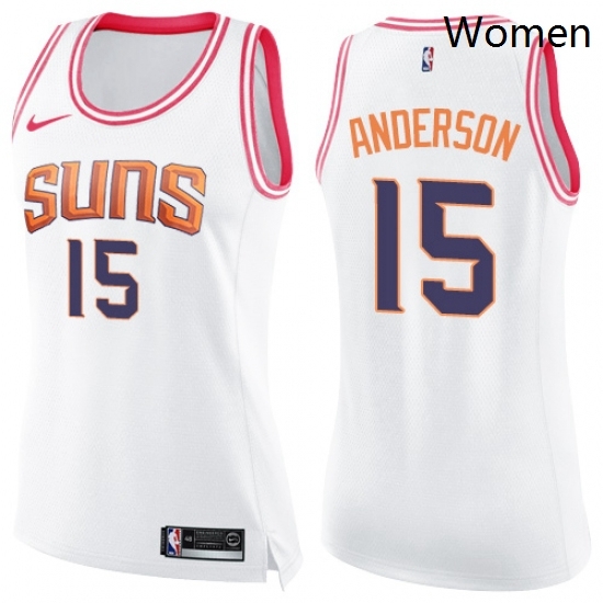 Womens Nike Phoenix Suns 15 Ryan Anderson Swingman White Pink Fashion NBA Jersey Womens Nike Phoenix Suns 15 Ryan Anderson Swingman White Pink Fashion NBA Jersey