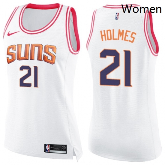 Womens Nike Phoenix Suns 21 Richaun Holmes Swingman White Pink Fashion NBA Jersey Womens Nike Phoenix Suns 21 Richaun Holmes Swingman White Pink Fashion NBA Jersey