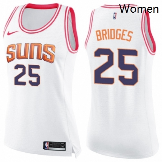 Womens Nike Phoenix Suns 25 Mikal Bridges Swingman WhitePink Fashion NBA Jersey Womens Nike Phoenix Suns 25 Mikal Bridges Swingman WhitePink Fashion NBA Jersey