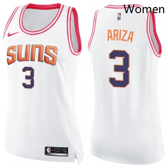 Womens Nike Phoenix Suns 3 Trevor Ariza Swingman White Pink Fashion NBA Jersey Womens Nike Phoenix Suns 3 Trevor Ariza Swingman White Pink Fashion NBA Jersey