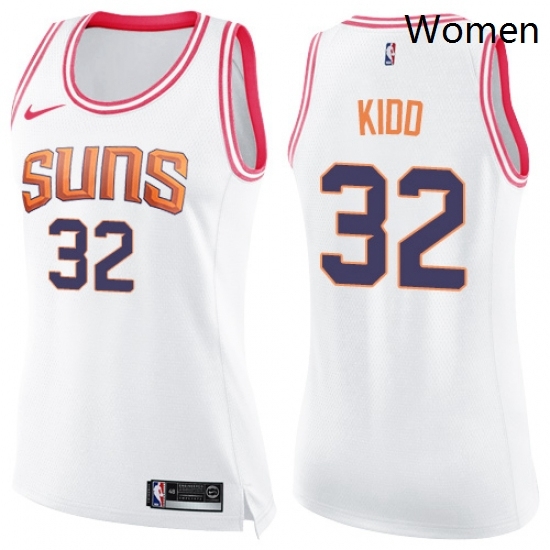 Womens Nike Phoenix Suns 32 Jason Kidd Swingman WhitePink Fashion NBA Jersey Womens Nike Phoenix Suns 32 Jason Kidd Swingman WhitePink Fashion NBA Jersey
