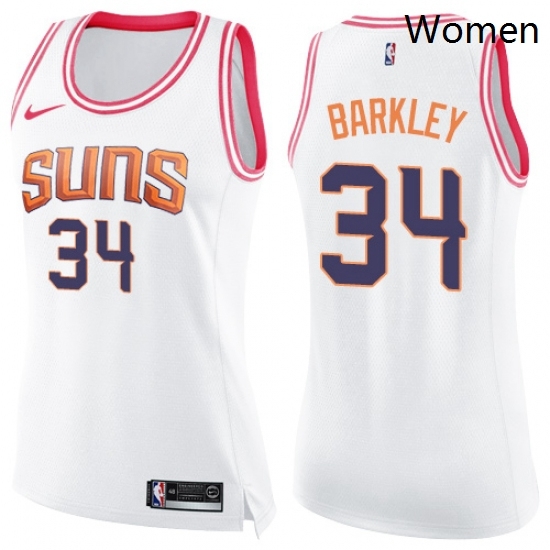 Womens Nike Phoenix Suns 34 Charles Barkley Swingman WhitePink Fashion NBA Jersey Womens Nike Phoenix Suns 34 Charles Barkley Swingman WhitePink Fashion NBA Jersey