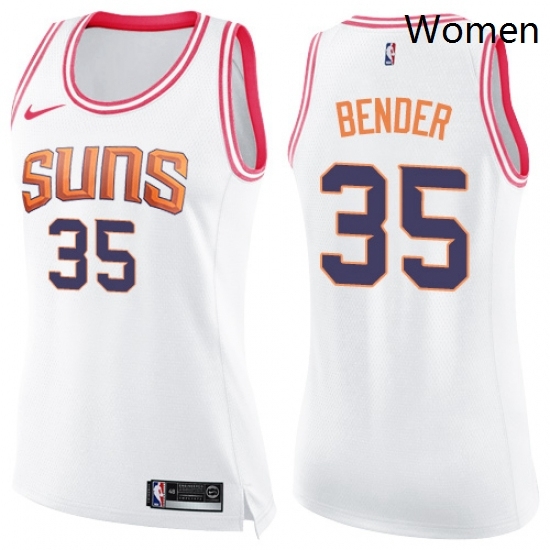 Womens Nike Phoenix Suns 35 Dragan Bender Swingman WhitePink Fashion NBA Jersey Womens Nike Phoenix Suns 35 Dragan Bender Swingman WhitePink Fashion NBA Jersey