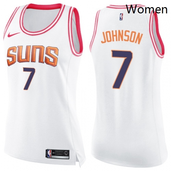 Womens Nike Phoenix Suns 7 Kevin Johnson Swingman WhitePink Fashion NBA Jersey Womens Nike Phoenix Suns 7 Kevin Johnson Swingman WhitePink Fashion NBA Jersey