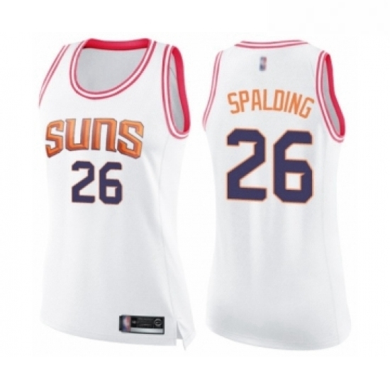 Womens Phoenix Suns 26 Ray Spalding Swingman White Pink Fashion Basketball Jersey Womens Phoenix Suns 26 Ray Spalding Swingman White Pink Fashion Basketball Jersey