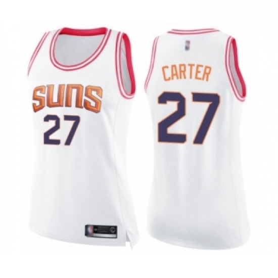 Womens Phoenix Suns 27 Jevon Carter Swingman White Pink Fashion Basketball Jersey Womens Phoenix Suns 27 Jevon Carter Swingman White Pink Fashion Basketball Jersey