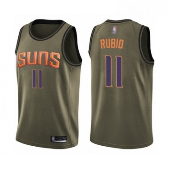 Youth Phoenix Suns 11 Ricky Rubio Swingman Green Salute to Service Basketball Jersey Youth Phoenix Suns 11 Ricky Rubio Swingman Green Salute to Service Basketball Jersey