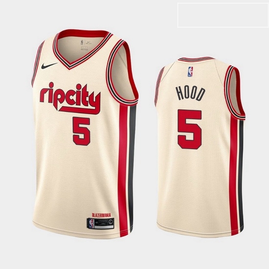 Men Blazers 5 Rodney Hood Cream Ripcity Swingman Jersey Men Blazers 5 Rodney Hood Cream Ripcity Swingman Jersey