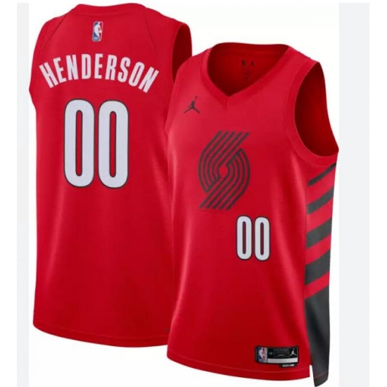 Men Jordan Adult Portland Trail Blazers Scoot Henderson Red Statement Jersey Men Jordan Adult Portland Trail Blazers Scoot Henderson Red Statement Jersey