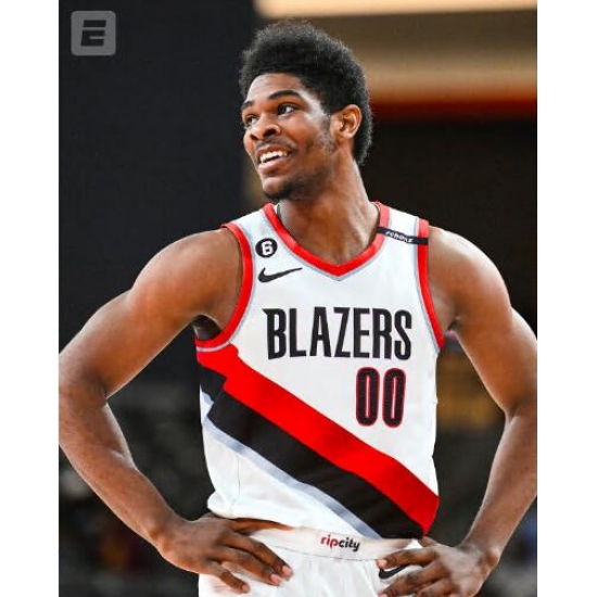Men Jordan Adult Portland Trail Blazers Scoot Henderson White Statement Jersey Men Jordan Adult Portland Trail Blazers Scoot Henderson White Statement Jersey