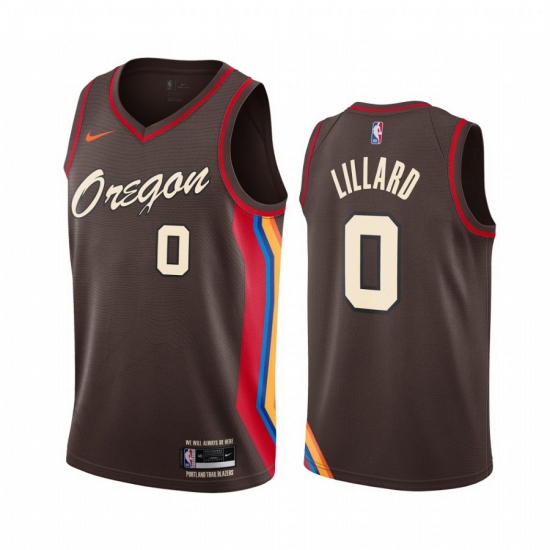 Men Nike Portland Blazers 0 Damian Lillard Chocolate NBA Swingman 2020 21 City Edition Jersey Men Nike Portland Blazers 0 Damian Lillard Chocolate NBA Swingman 2020 21 City Edition Jersey