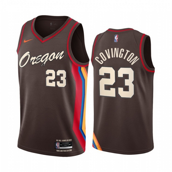 Men Nike Portland Blazers 23 Robert Covington Chocolate NBA Swingman 2020 21 City Edition Jersey Men Nike Portland Blazers 23 Robert Covington Chocolate NBA Swingman 2020 21 City Edition Jersey