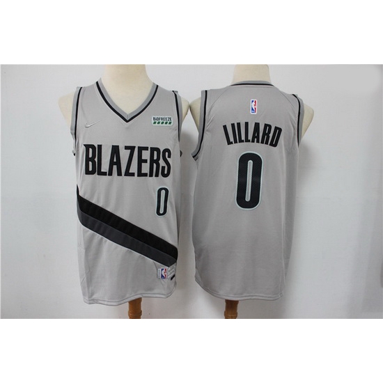 Men Portland Blazers Damian Lillard 0 NBA New grey playoff bonus jersey Men Portland Blazers Damian Lillard 0 NBA New grey playoff bonus jersey