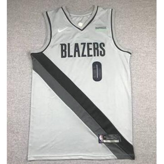 Men Portland Blazers Lillard 0 Gray Men NIke NBA Jersey Men Portland Blazers Lillard 0 Gray Men NIke NBA Jersey