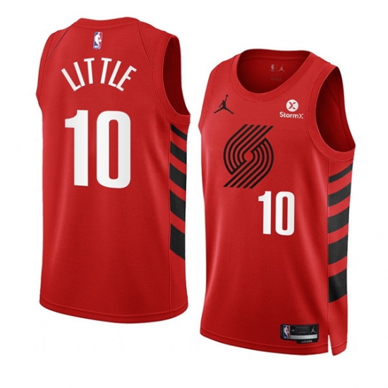 Men Portland Trail Blazers 10 Nassir Little 2022 23 Red Statement Edition Swingman Stitched Basketball Jersey Men Portland Trail Blazers 10 Nassir Little 2022 23 Red Statement Edition Swingman Stitched Basketball Jersey