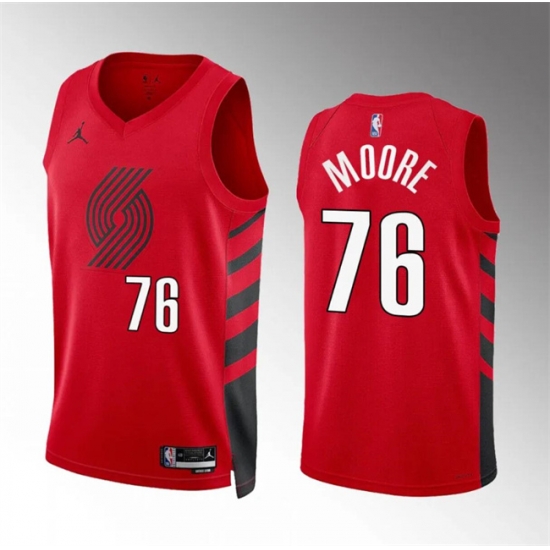 Men Portland Trail Blazers 76 Taze Moore Red Statement Edition Stitched Basketball Jersey Men Portland Trail Blazers 76 Taze Moore Red Statement Edition Stitched Basketball Jersey