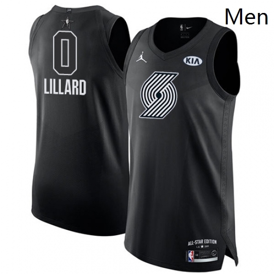 Mens Nike Jordan Portland Trail Blazers 0 Damian Lillard Authentic Black 2018 All Star Game NBA Jersey Mens Nike Jordan Portland Trail Blazers 0 Damian Lillard Authentic Black 2018 All Star Game NBA Jersey