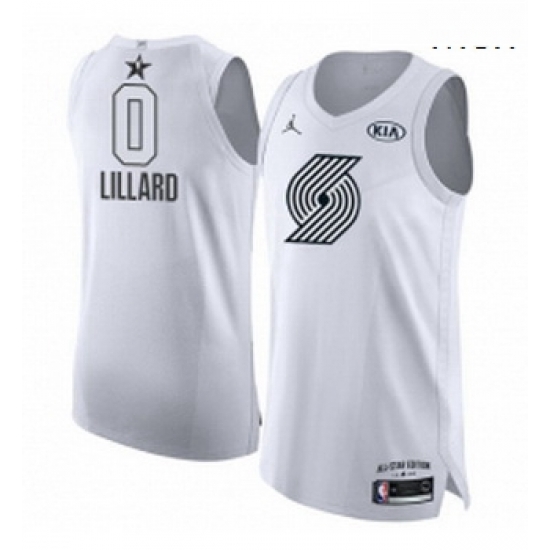 Mens Nike Jordan Portland Trail Blazers 0 Damian Lillard Authentic White 2018 All Star Game NBA Jersey Mens Nike Jordan Portland Trail Blazers 0 Damian Lillard Authentic White 2018 All Star Game NBA Jersey