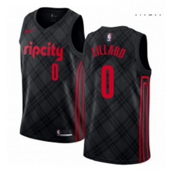 Mens Nike Portland Trail Blazers 0 Damian Lillard Swingman Black NBA Jersey City Edition Mens Nike Portland Trail Blazers 0 Damian Lillard Swingman Black NBA Jersey City Edition