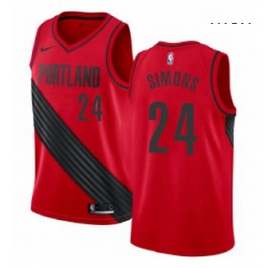 Mens Nike Portland Trail Blazers 24 Anfernee Simons Swingman Red NBA Jersey Statement Edition Mens Nike Portland Trail Blazers 24 Anfernee Simons Swingman Red NBA Jersey Statement Edition