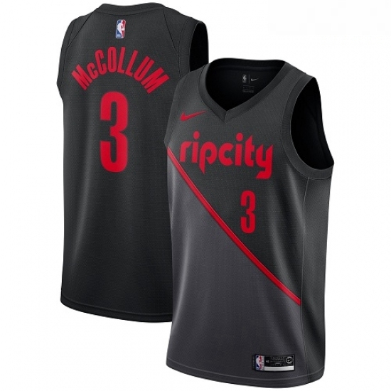 Mens Nike Portland Trail Blazers 3 CJ McCollum Swingman Black NBA Jersey 2018 19 City Edition Mens Nike Portland Trail Blazers 3 CJ McCollum Swingman Black NBA Jersey 2018 19 City Edition