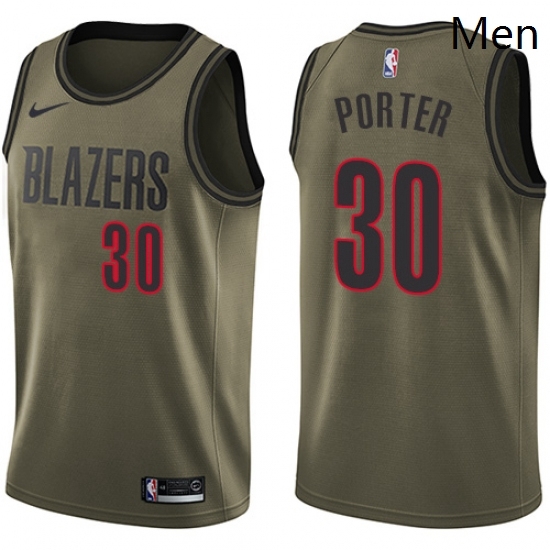 Mens Nike Portland Trail Blazers 30 Terry Porter Swingman Green Salute to Service NBA Jersey Mens Nike Portland Trail Blazers 30 Terry Porter Swingman Green Salute to Service NBA Jersey