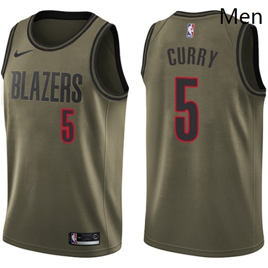 Mens Nike Portland Trail Blazers 5 Seth Curry Swingman Green Salute to Service NBA Jersey Mens Nike Portland Trail Blazers 5 Seth Curry Swingman Green Salute to Service NBA Jersey