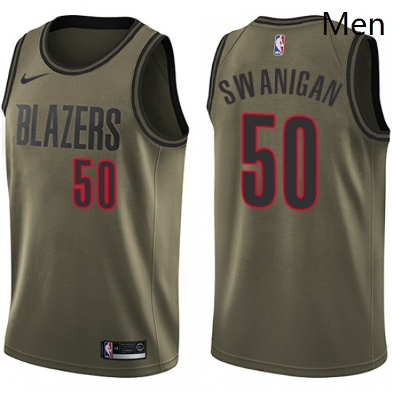 Mens Nike Portland Trail Blazers 50 Caleb Swanigan Swingman Green Salute to Service NBA Jersey Mens Nike Portland Trail Blazers 50 Caleb Swanigan Swingman Green Salute to Service NBA Jersey