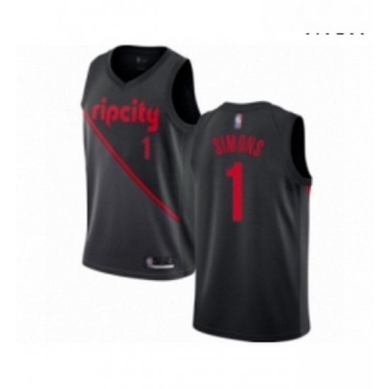 Mens Portland Trail Blazers 1 Anfernee Simons Authentic Black Basketball Jersey 2018 19 City Edition Mens Portland Trail Blazers 1 Anfernee Simons Authentic Black Basketball Jersey 2018 19 City Edition