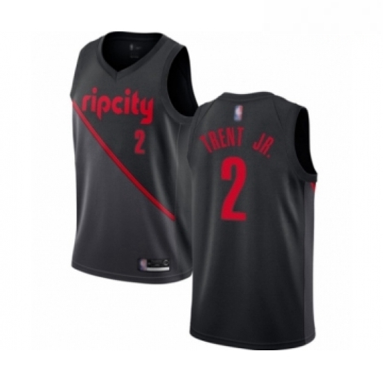 Mens Portland Trail Blazers 2 Gary Trent Jr Authentic Black Basketball Jersey 2018 19 City Edition Mens Portland Trail Blazers 2 Gary Trent Jr Authentic Black Basketball Jersey 2018 19 City Edition