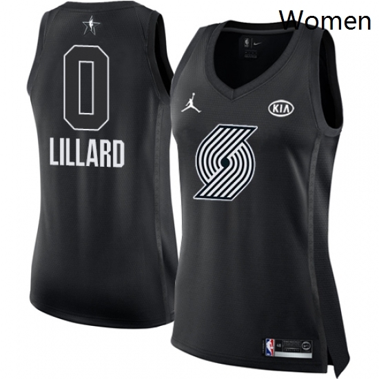 Womens Nike Jordan Portland Trail Blazers 0 Damian Lillard Swingman Black 2018 All Star Game NBA Jersey Womens Nike Jordan Portland Trail Blazers 0 Damian Lillard Swingman Black 2018 All Star Game NBA Jersey