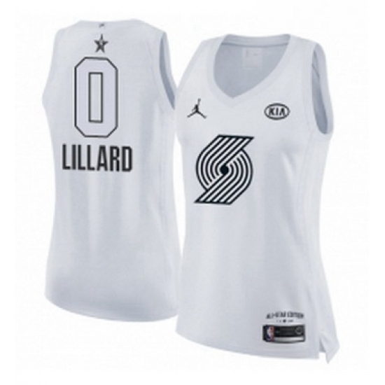 Womens Nike Jordan Portland Trail Blazers 0 Damian Lillard Swingman White 2018 All Star Game NBA Jersey Womens Nike Jordan Portland Trail Blazers 0 Damian Lillard Swingman White 2018 All Star Game NBA Jersey