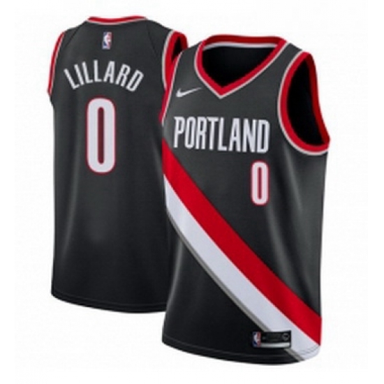 Womens Nike Portland Trail Blazers 0 Damian Lillard Swingman Black Road NBA Jersey Icon Edition Womens Nike Portland Trail Blazers 0 Damian Lillard Swingman Black Road NBA Jersey Icon Edition