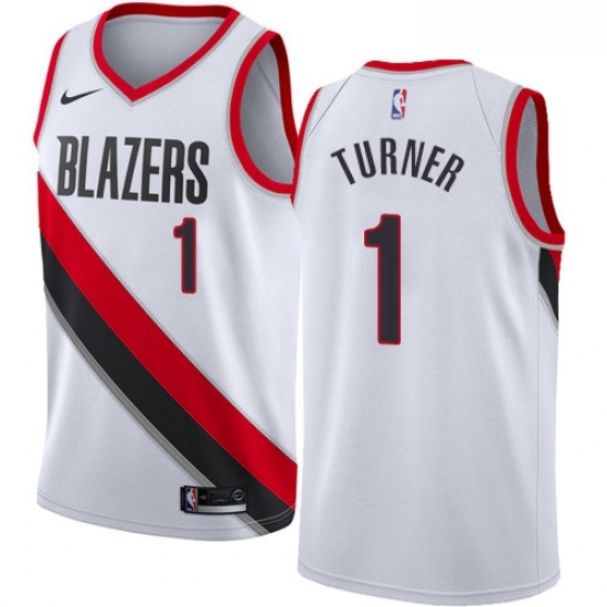 Womens Nike Portland Trail Blazers 1 Evan Turner Authentic White Home NBA Jersey Association Edition Womens Nike Portland Trail Blazers 1 Evan Turner Authentic White Home NBA Jersey Association Edition