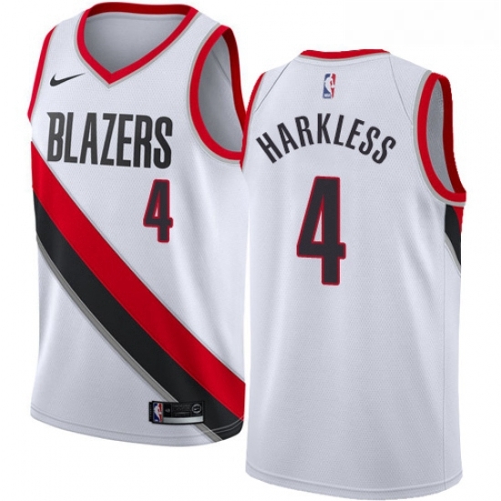 Womens Nike Portland Trail Blazers 4 Moe Harkless Swingman White Home NBA Jersey Association Edition Womens Nike Portland Trail Blazers 4 Moe Harkless Swingman White Home NBA Jersey Association Edition