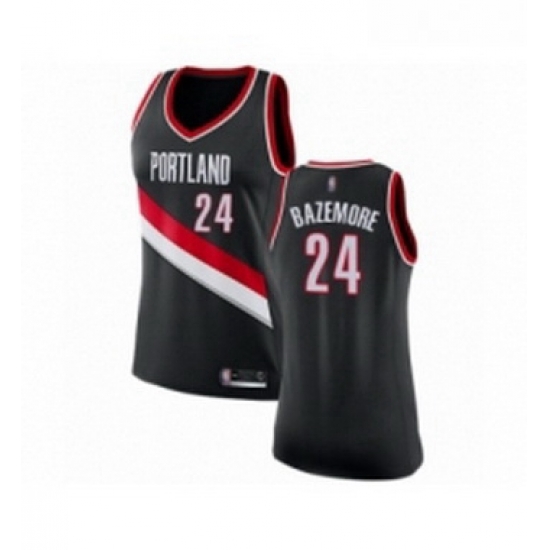 Womens Portland Trail Blazers 24 Kent Bazemore Swingman Black Basketball Jersey Icon Edition Womens Portland Trail Blazers 24 Kent Bazemore Swingman Black Basketball Jersey Icon Edition