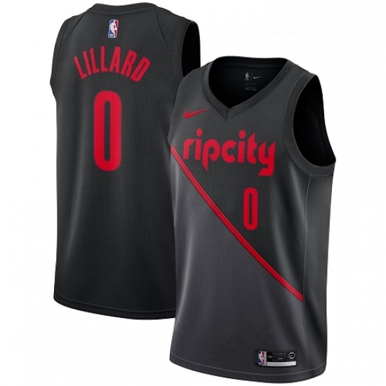 Youth Nike Portland Trail Blazers 0 Damian Lillard Swingman Black NBA Jersey 2018 19 City Edition Youth Nike Portland Trail Blazers 0 Damian Lillard Swingman Black NBA Jersey 2018 19 City Edition