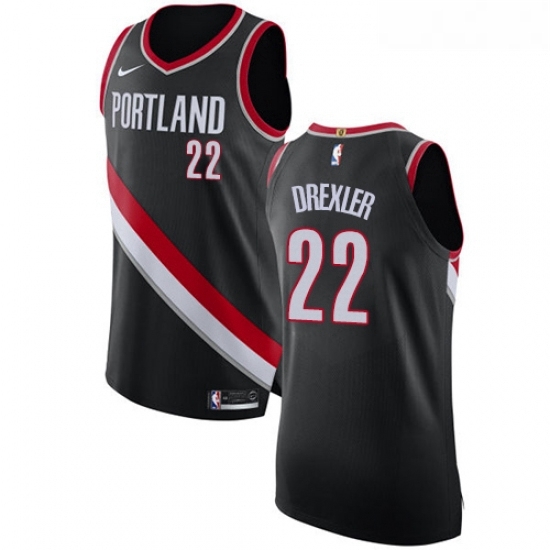 Youth Nike Portland Trail Blazers 22 Clyde Drexler Authentic Black Road NBA Jersey Icon Edition Youth Nike Portland Trail Blazers 22 Clyde Drexler Authentic Black Road NBA Jersey Icon Edition
