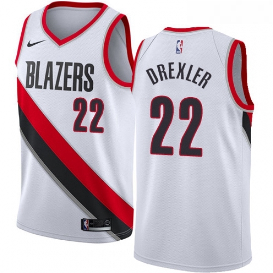Youth Nike Portland Trail Blazers 22 Clyde Drexler Swingman White Home NBA Jersey Association Edition Youth Nike Portland Trail Blazers 22 Clyde Drexler Swingman White Home NBA Jersey Association Edition