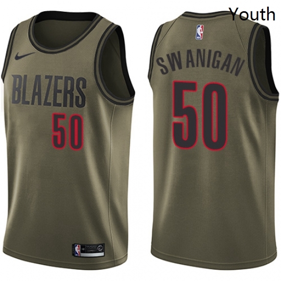 Youth Nike Portland Trail Blazers 50 Caleb Swanigan Swingman Green Salute to Service NBA Jersey Youth Nike Portland Trail Blazers 50 Caleb Swanigan Swingman Green Salute to Service NBA Jersey