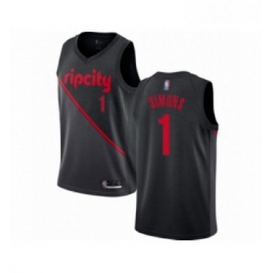 Youth Portland Trail Blazers 1 Anfernee Simons Swingman Black Basketball Jersey 2018 19 City Edition Youth Portland Trail Blazers 1 Anfernee Simons Swingman Black Basketball Jersey 2018 19 City Edition