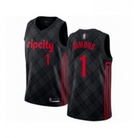 Youth Portland Trail Blazers 1 Anfernee Simons Swingman Black Basketball Jersey City Edition Youth Portland Trail Blazers 1 Anfernee Simons Swingman Black Basketball Jersey City Edition