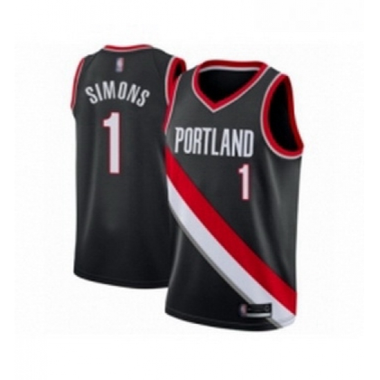 Youth Portland Trail Blazers 1 Anfernee Simons Swingman Black Basketball Jersey Icon Edition Youth Portland Trail Blazers 1 Anfernee Simons Swingman Black Basketball Jersey Icon Edition