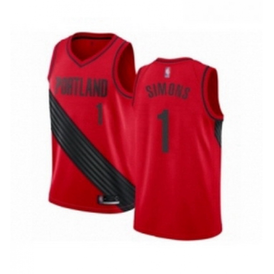 Youth Portland Trail Blazers 1 Anfernee Simons Swingman Red Basketball Jersey Statement Edition Youth Portland Trail Blazers 1 Anfernee Simons Swingman Red Basketball Jersey Statement Edition