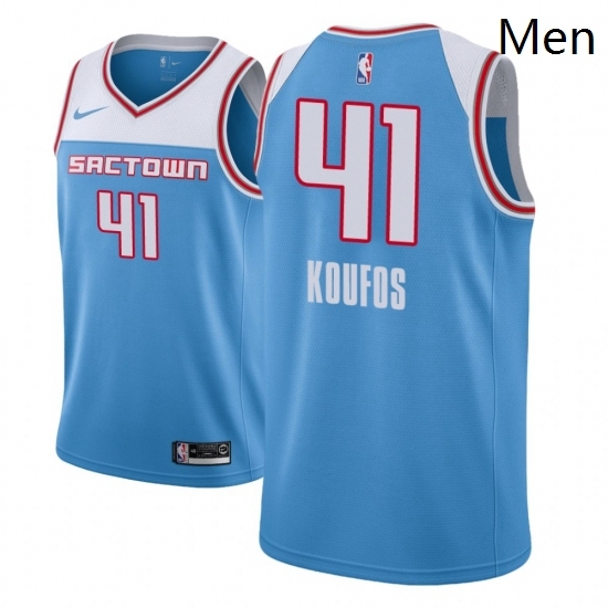 Men NBA 2018 19 Sacramento Kings 41 Kosta Koufos City Edition Blue Jersey Men NBA 2018 19 Sacramento Kings 41 Kosta Koufos City Edition Blue Jersey