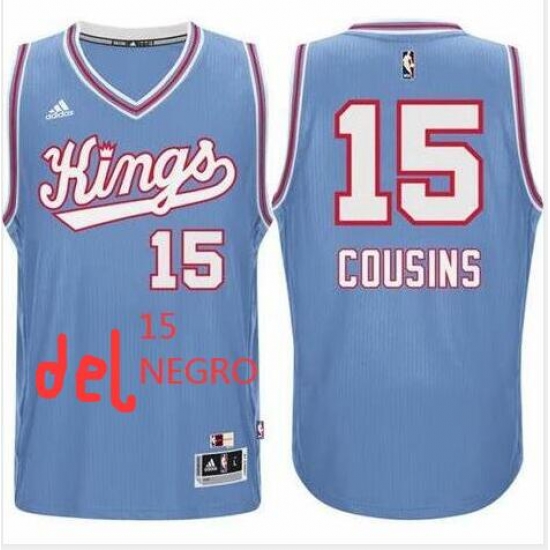 Men NBA Kings 15 Negro blue jersey Men NBA Kings 15 Negro blue jersey