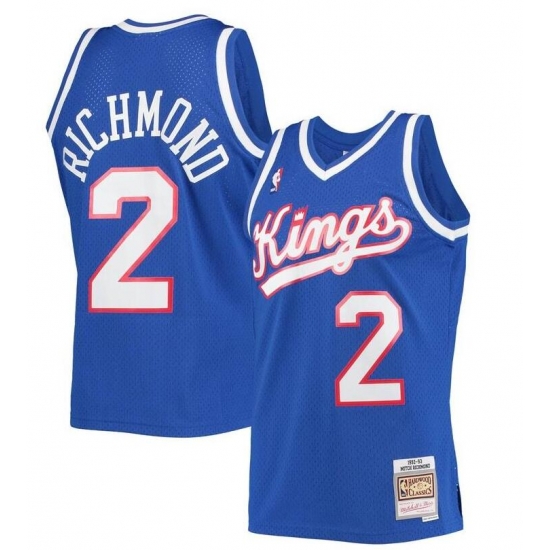 Men NBA Kings Mitch Richmond 2 Hardwood Classics Mitchell Ness Blue Jersey Men NBA Kings Mitch Richmond 2 Hardwood Classics Mitchell Ness Blue Jersey