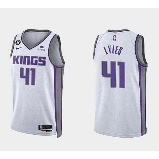 Men Nike Sacramento Kings Trey Lyles #41 White Swingman Stitched NBA Jersey Men Nike Sacramento Kings Trey Lyles #41 White Swingman Stitched NBA Jersey